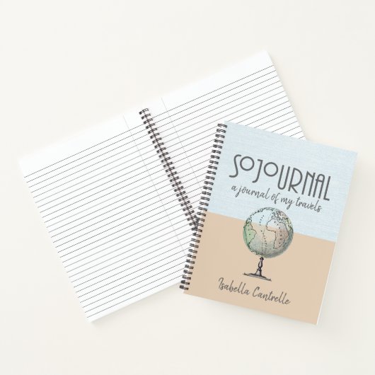 Gepersonaliseerd reis- en vakantiejournaal notitieboek (Binnen)