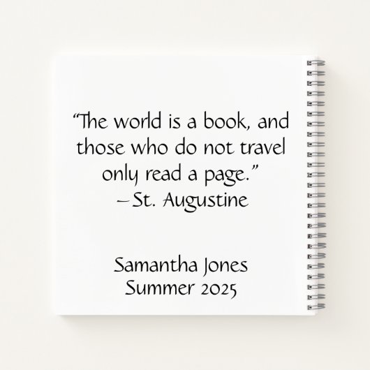 Gepersonaliseerd reisjournaal | Aangepast avonture Notitieboek (Achterkant)