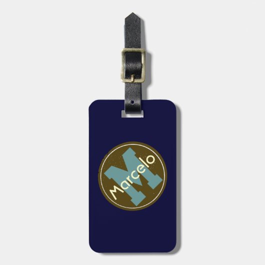 gepersonaliseerd reismonogram bagagelabel (Voorkant verticaal)