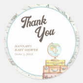 Gepersonaliseerd Reizen Baby shower Favor Sticker (Voorkant)