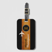 Gepersonaliseerd reizen / elegant monogram bagagelabel (Voorkant (verticaal))