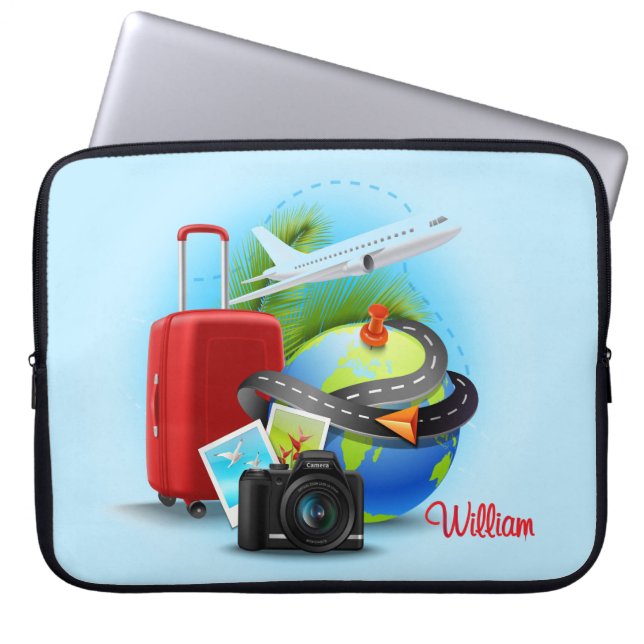 Gepersonaliseerd reiziger laptop sleeve (Voorkant)