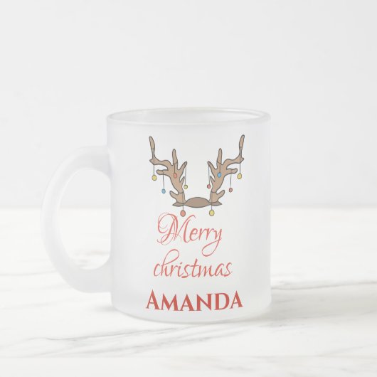 Gepersonaliseerd renderdecor - Kerst van Merry Matglas Koffiemok (Links)