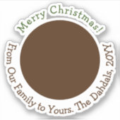 Gepersonaliseerd Rendier Brons Groen Goud Kerstmis Sticker (Voorkant)