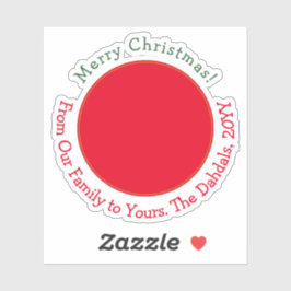 Gepersonaliseerd rendier hoofd rood groen goud vak sticker