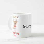 GEPERSONALISEERD RENDIER KERSTCADEAU VOOR IEDEREEN KOFFIEMOK (Voorkant links)
