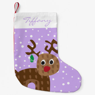 Gepersonaliseerd rendier kleine kerstsok