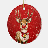 Gepersonaliseerd rendier - Schattige Keepsake Kind Keramisch Ornament (Links)