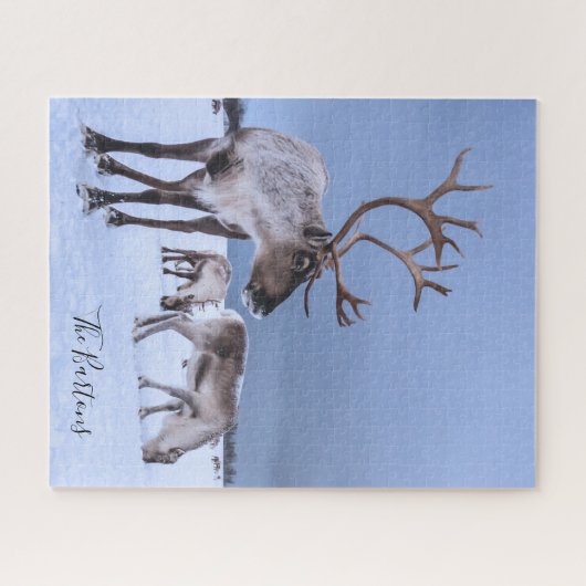 Gepersonaliseerd rendier Voeg uw foto toe Legpuzzel (Horizontaal)