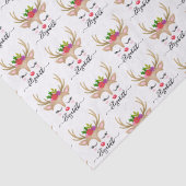 Gepersonaliseerd rendiergezicht voor kerstmis tissuepapier (Detail)