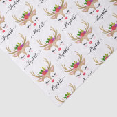 Gepersonaliseerd rendiergezicht voor kerstmis tissuepapier (Detail)