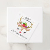 Gepersonaliseerd rendierKerstfeest Bedankjes Labels (In situ)