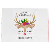 Gepersonaliseerd rendierKerstfeest Groot Cadeauzakje (Achterkant)
