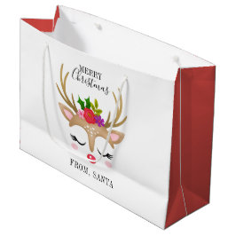 Gepersonaliseerd rendierKerstfeest Groot Cadeauzakje