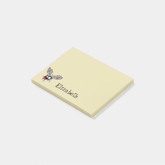 Gepersonaliseerd rendiertje met rode neus post-it® notes (Schuin)