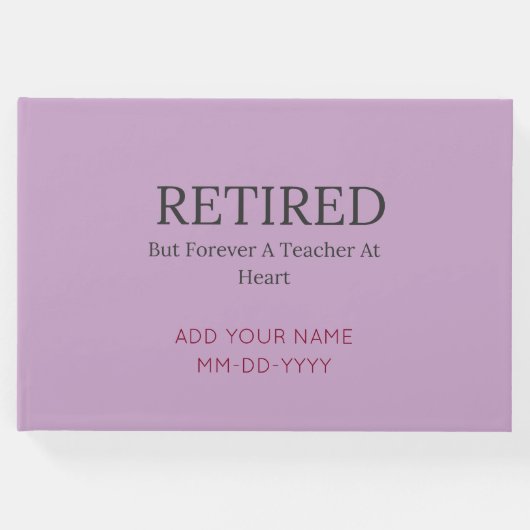 Gepersonaliseerd Retirement Minimalistisch Geheuge Gastenboek (Voorkant)