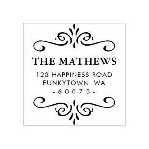 GEPERSONALISEERD RETOURADRES art deco detail Rubberstempel