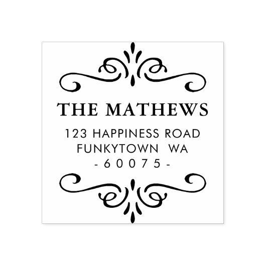 GEPERSONALISEERD RETOURADRES art deco detail Rubberstempel (Afrduk)