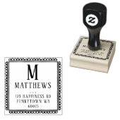 GEPERSONALISEERD RETOURADRES classy scallop border Rubberstempel (Gestempeld)