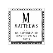 GEPERSONALISEERD RETOURADRES classy scallop border Rubberstempel (Afrduk)