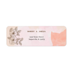 Gepersonaliseerd retouradres Elegante bruine bloem Etiket