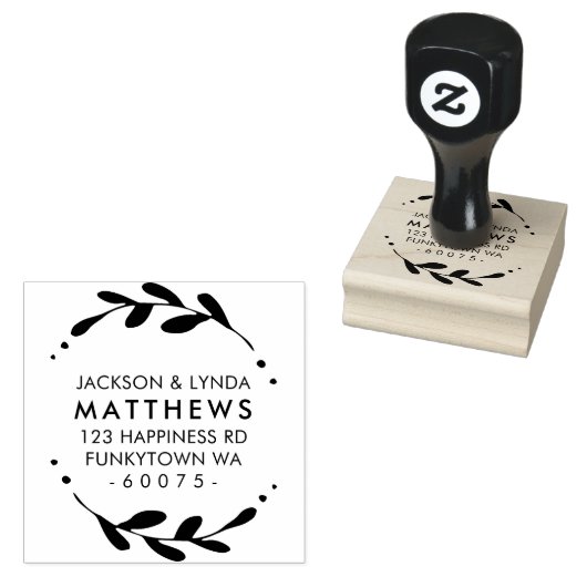 GEPERSONALISEERD RETOURADRES gebladerte lijst eenv Rubberstempel (Gestempeld)