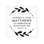 GEPERSONALISEERD RETOURADRES gebladerte lijst eenv Rubberstempel (Afrduk)