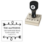 GEPERSONALISEERD RETOURADRES gekrulde hand geteken Rubberstempel (Gestempeld)