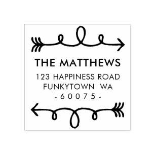 GEPERSONALISEERD RETOURADRES gekrulde hand geteken Rubberstempel