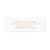 Gepersonaliseerd retouradres Label Classic Tan (Voorkant)