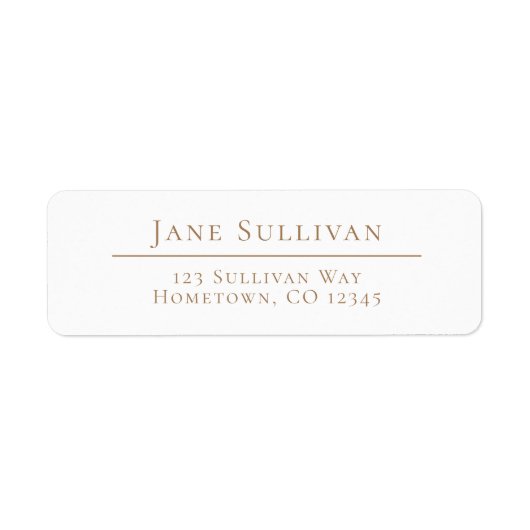 Gepersonaliseerd retouradres Label Classic Tan (Voorkant)