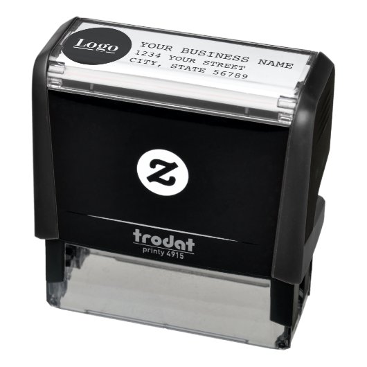 Gepersonaliseerd retouradres met Logo Zelfinktende Stempel (Product)