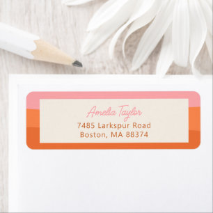 Gepersonaliseerd retouradres met roze terracotta s etiket
