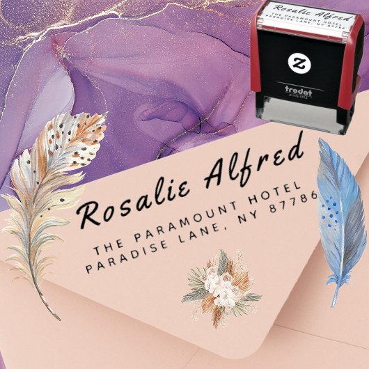 Gepersonaliseerd retouradres modern minimalistisch  zelfinktende stempel