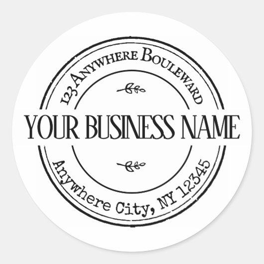 Gepersonaliseerd  retouradres ronde sticker (Voorkant)