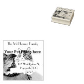 Gepersonaliseerd retouradres, uw huisdier foto rubberstempel (Gestempeld)