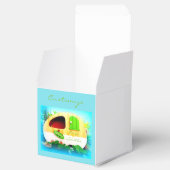 Gepersonaliseerd Retro  camper blauw Bedankdoosjes (Geopend)