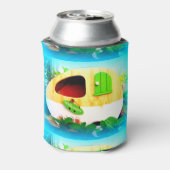 Gepersonaliseerd Retro  camper blauw Blikjeskoeler (Blikje Achterkant)