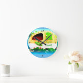 Gepersonaliseerd Retro  camper blauw Ronde Klok (Huis)