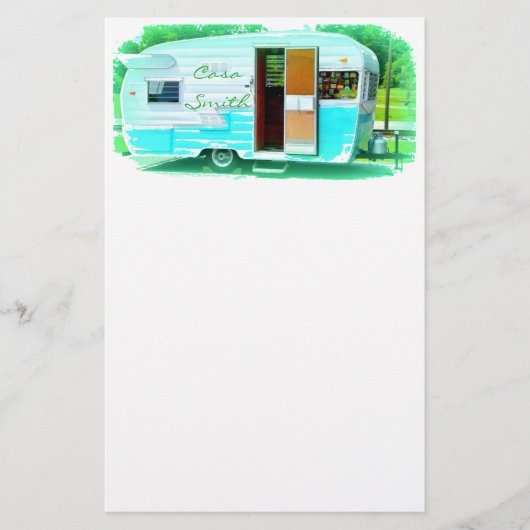 Gepersonaliseerd Retro  camper Briefpapier (Voorkant)