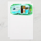 Gepersonaliseerd Retro  camper Briefpapier (Voorkant / Achterkant)