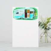 Gepersonaliseerd Retro  camper Briefpapier (Staand voorkant)