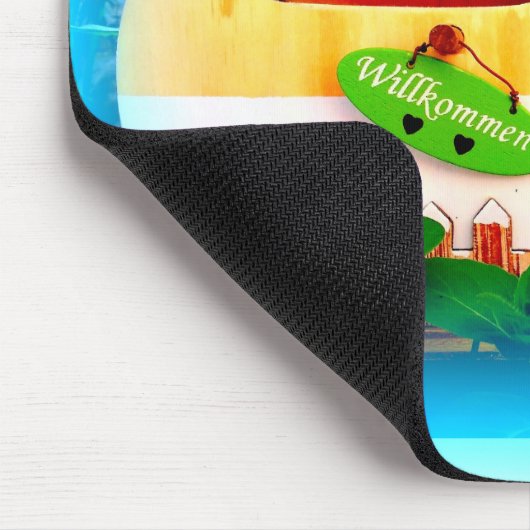 Gepersonaliseerd retro camper casa muismat (Hoek)