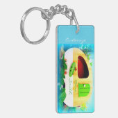Gepersonaliseerd retro camper casa Thunder_Cove Sleutelhanger (Voorkant Links)