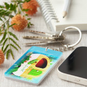 Gepersonaliseerd retro camper casa Thunder_Cove Sleutelhanger (Voorkant Rechts)
