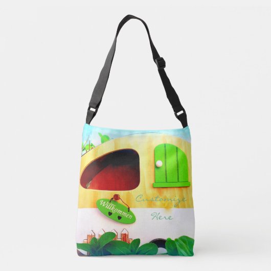 Gepersonaliseerd Retro  camper Crossbody Tas (Achterkant)