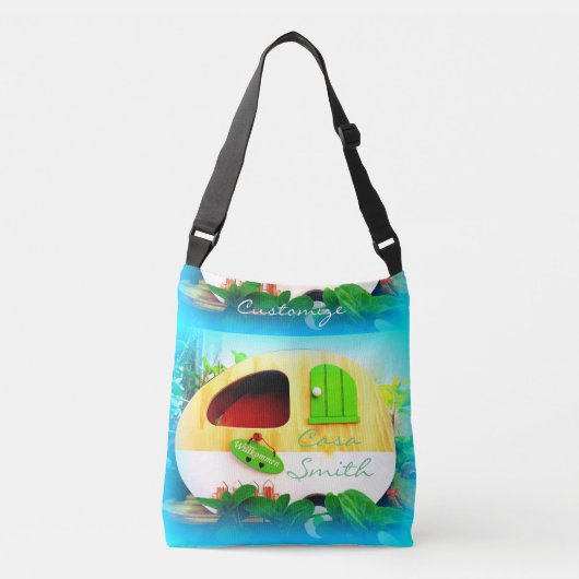 Gepersonaliseerd Retro  camper Crossbody Tas (Voorkant)