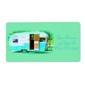 Gepersonaliseerd Retro camper Etiket (Voorkant)