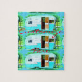 Gepersonaliseerd Retro camper Legpuzzel (Verticaal)