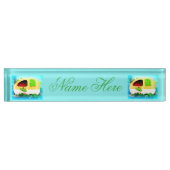 Gepersonaliseerd Retro  camper Naambordje (Voorkant)